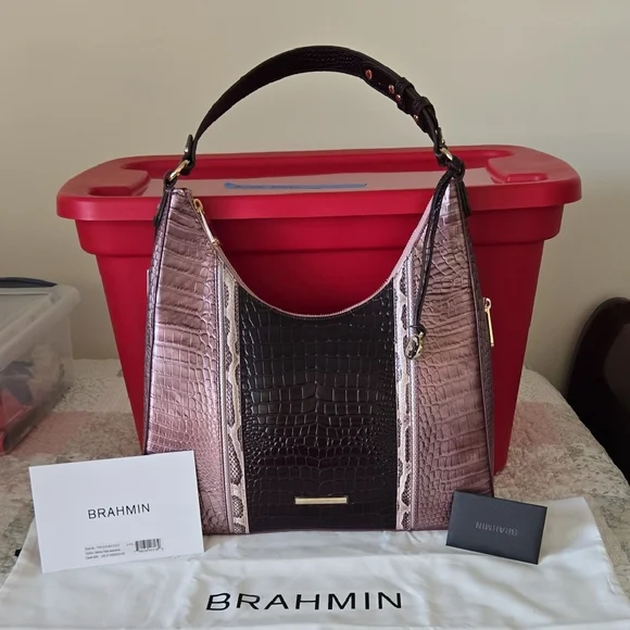 Brahmin Tabitha Shoulder Bag in Mellow Rose Jessamine. NWT RARE - Picture 3 of 16